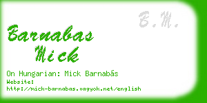 barnabas mick business card