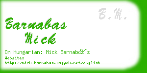 barnabas mick business card